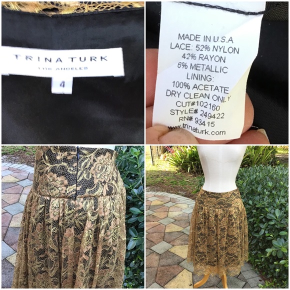 Trina Turk Gold and Black Brocade Coat - Picture 5 of 5